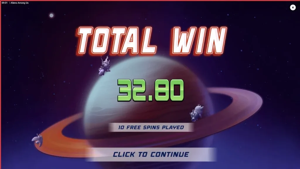 Interface do jogo de slot Aliens Among Us com agentes do FBI e alienígenas