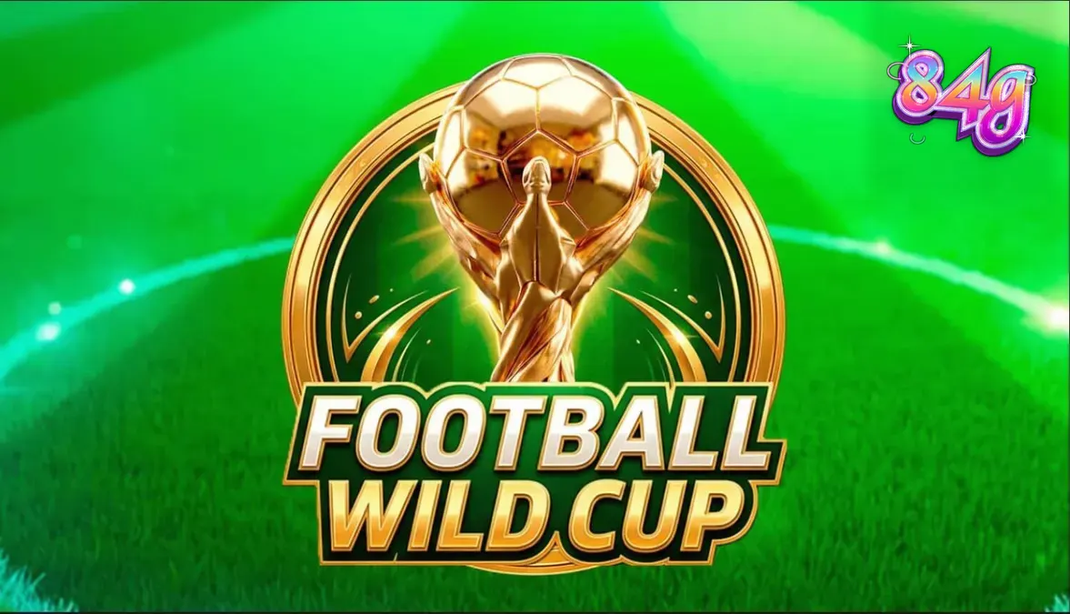 Interface do jogo Football Wild Cup com tema de estádio de futebol