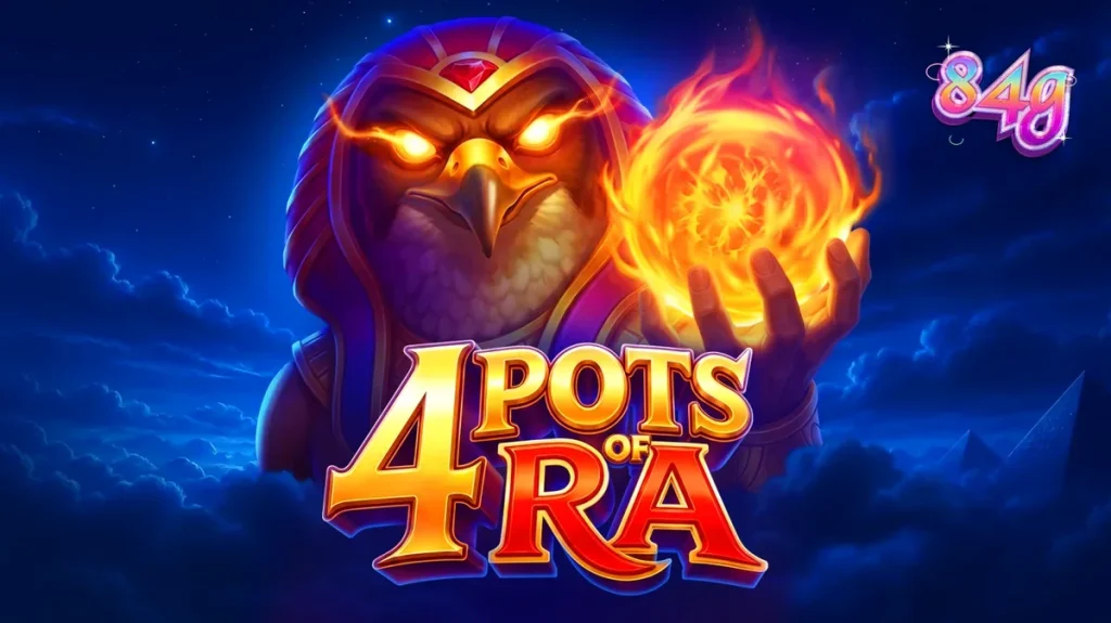 Interface do jogo 4 Pots of Ra: Hold and Win com temática egípcia