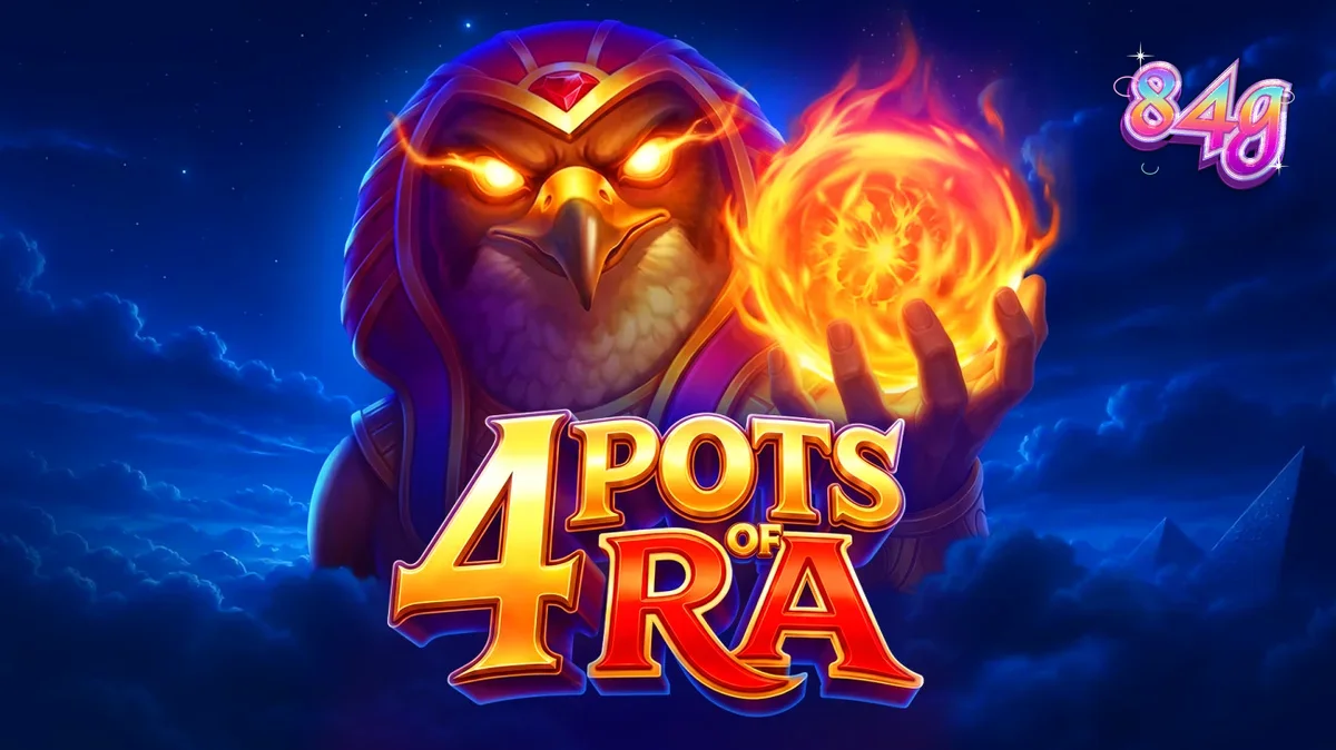 Interface do jogo 4 Pots of Ra: Hold and Win com temática egípcia